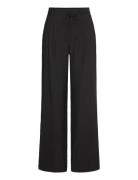 Ecovero Relaxed Straight Pant Bottoms Trousers Straight Leg Black Calv...