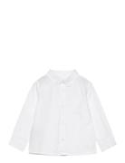 Oxford Cotton Shirt Tops Shirts Long-sleeved Shirts White Mango