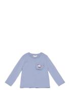 Patch Pocket T-Shirt Tops T-shirts Long-sleeved T-shirts Blue Mango