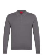 San Pippo-Cv Tops Knitwear Long Sleeve Knitted Polos Grey HUGO