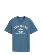 Logo Tee Tops T-shirts Short-sleeved Blue Tom Tailor