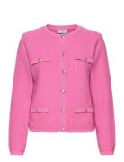 Jacket Juni Knitted Tops Knitwear Cardigans Pink Lindex