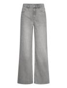 Danila Wideleg High-Rise Jeans Bottoms Jeans Wide Grey Mango