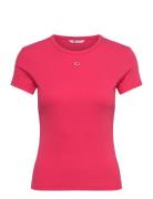 Tjw Slim Essential Rib Ss Ext Tops T-shirts & Tops Short-sleeved Pink ...