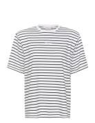 Samurillygz Striped Tee Tops T-shirts & Tops Short-sleeved White Gestu...