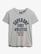 Ath Graphic Fitted Tee Tops T-shirts & Tops Short-sleeved Grey Superdr...