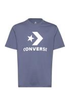 Star Chevron Tee Black Sport T-shirts Short-sleeved Blue Converse