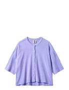 Naram Over D Shirt Tops Shirts Short-sleeved Blue Bongusta