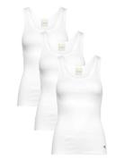 Scoop Neck Cotton Tank 3Pk Topp White Calvin Klein