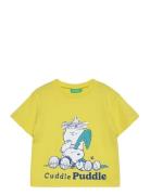 T-Shirt Tops T-shirts Short-sleeved Yellow United Colors Of Benetton