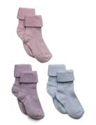 Ida Glitter Socks - 3-Pack Sokker Strømper Purple Mp Denmark