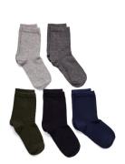 Sock 5 P Bb Plain Socks & Tights Socks Grey Lindex