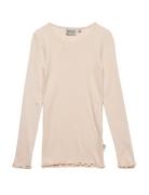 Rib T-Shirt L/S Reese Tops T-shirts Long-sleeved T-shirts Pink Wheat