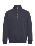 Essential Logo Henley Tops Knitwear Half Zip Jumpers Navy Superdry