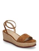 Leona Suede Espadrille Sandal Med Hæl Espadrilles Brown Lauren Ralph L...