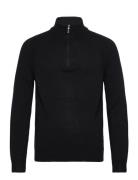 Roberts Tops Knitwear Half Zip Jumpers Black Reiss