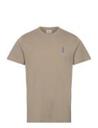 Sdowens Tops T-shirts Short-sleeved Beige Solid