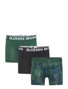 Cotton Stretch Boxer 3P Night & Underwear Underwear Underpants Green B...