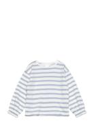 Striped Cotton T-Shirt Tops T-shirts Long-sleeved T-shirts White Mango