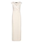 Jersey Off-The-Shoulder Gown Maxikjole Festkjole Cream Lauren Ralph La...