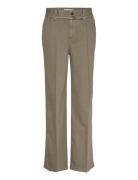 Wideleg Jeans With Belt Detail Bottoms Jeans Wide Khaki Green Mango