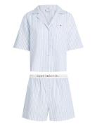 Ss Linen Shirt Short Set Pyjamas Blue Tommy Hilfiger