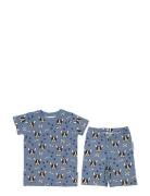 Bamboo Set Sets Sets With Short-sleeved T-shirt Blue Geggamoja