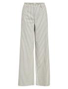 Objlisa Wide Pant Aop Noos Bottoms Trousers Wide Leg Cream Object