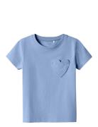 Nmfdeas Ss Top Tops T-shirts Short-sleeved Blue Name It