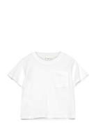 Pocket Cotton T-Shirt Tops T-shirts Short-sleeved White Mango