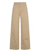 Twilla Bonnie Pants Bottoms Trousers Wide Leg Beige Mads Nørgaard