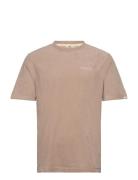 Akkikki Frotte Tee Tops T-shirts Short-sleeved Beige Anerkjendt