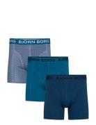 Cotton Stretch Boxer 3P Boksershorts Blue Björn Borg