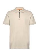 Passerzip Tops Polos Short-sleeved Beige BOSS