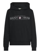 Reg Shield Hoodie Tops Sweat-shirts & Hoodies Hoodies Black GANT