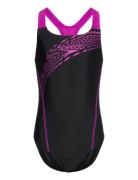 Girls Medley Logo Medalist Sport Swimsuits Black Speedo