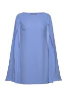 Cape Georgette Cocktail Dress Kort Kjole Blue Lauren Ralph Lauren