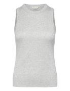 High Neck Rib Tank Top Tops T-shirts & Tops Sleeveless Grey GANT