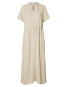 Slfviva-Damina Ss Ankle Sun Dress Noos Maxikjole Festkjole Cream Selec...