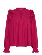 Gemala Ls-M Tops Blouses Long-sleeved Red MbyM