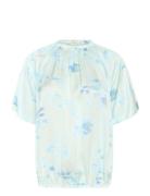 Cassiw Blouse Tops Blouses Short-sleeved Blue InWear