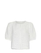 Mschasteria 2/4 Shirt Tops Blouses Short-sleeved White MSCH Copenhagen