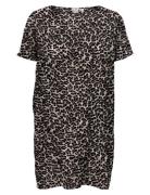 Carlux Life Ss Tunic Dress Wvn Noos Kort Kjole Brown ONLY Carmakoma