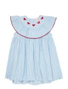 Seersucker Dress W. Heart Dresses & Skirts Dresses Casual Dresses Shor...