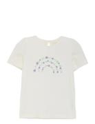 T-Shirt Ss Tops T-shirts Short-sleeved White Creamie