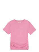 T-Shirt Ss Rib Tops T-shirts Short-sleeved Pink Creamie