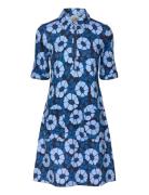 Lana Ss Dress Knelang Kjole Blue Jumperfabriken