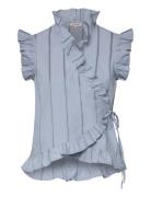 Lizza Top Tops Blouses Sleeveless Blue A-View