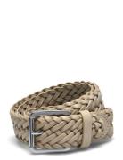 Braided Vachetta Leather Belt Belte Beige Lauren Ralph Lauren