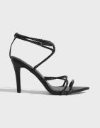 Nelly - Svart - Rhinestone Strappy Heel